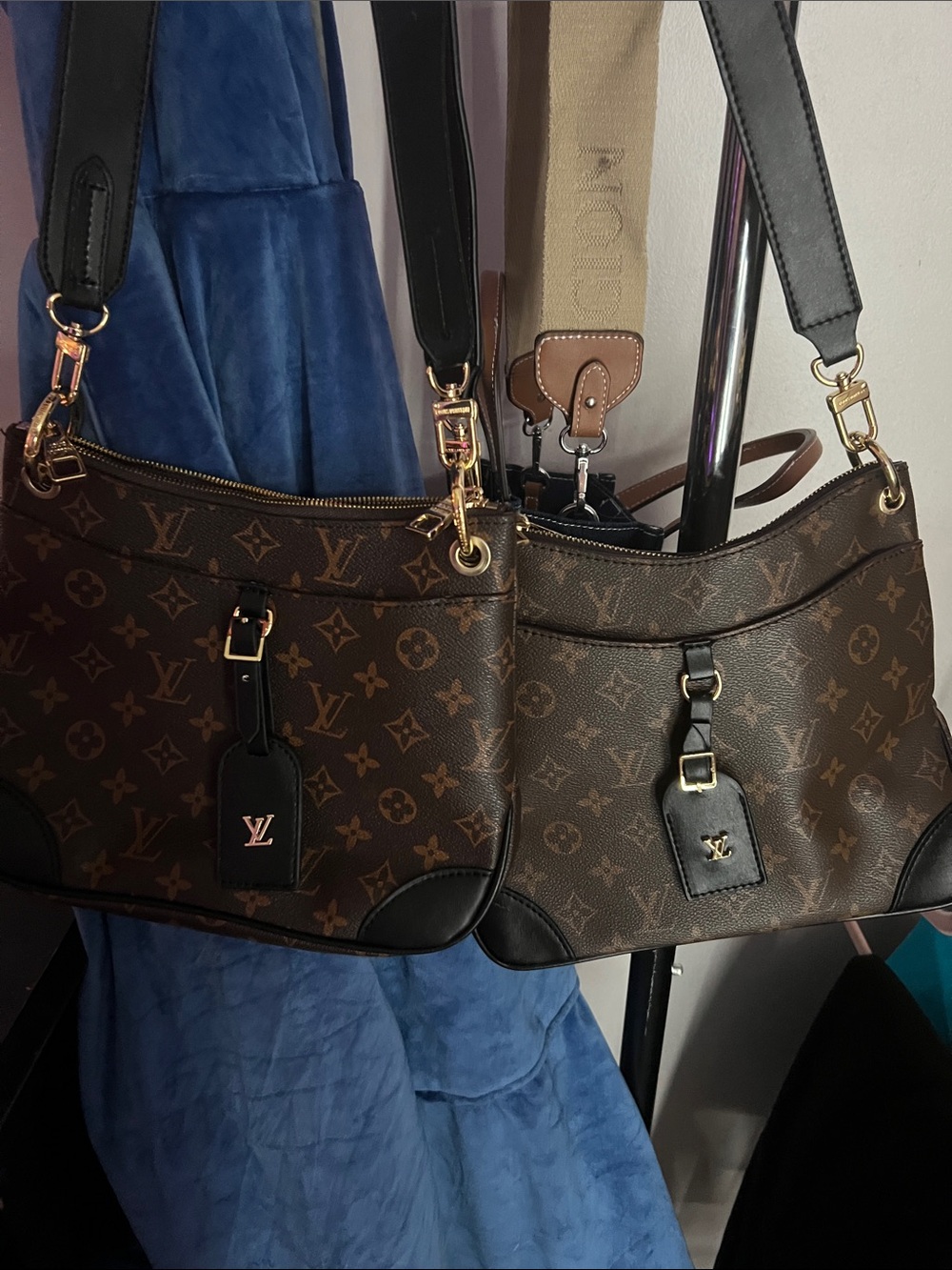 Louis Vuitton Brown Monogram Canvas Double Shoulder Bag Set